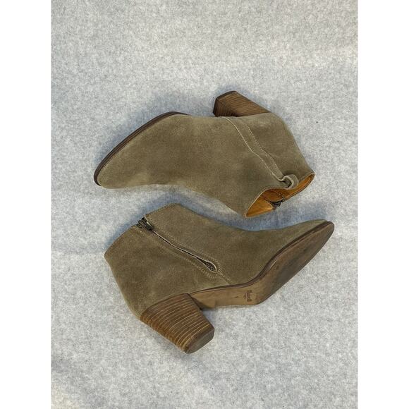 Madewell 1937 Billie Boot Ankle Zip Up Sz 9 Tan Suede Chunky Heel - Picture 5 of 9